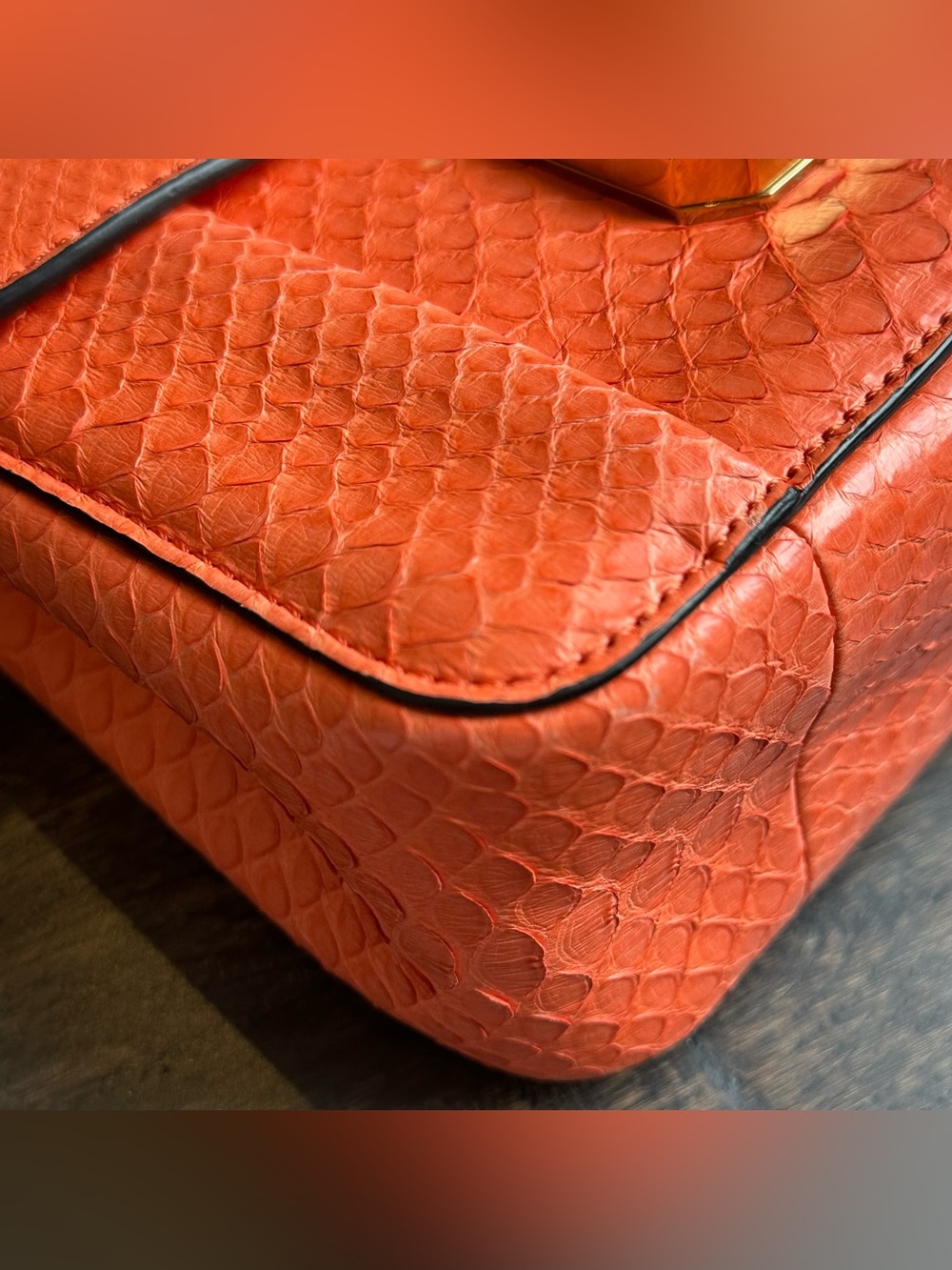 Chloe Coral Pink Python Elsie Shoulder Chain Bag - Picture 4 of 16